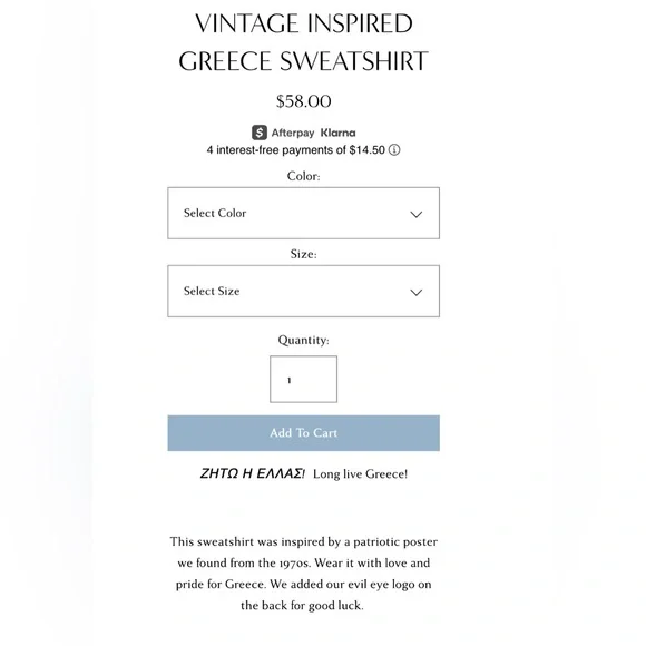 Long Live Greece Sweatshirt Crewneck - Picture 2 of 3